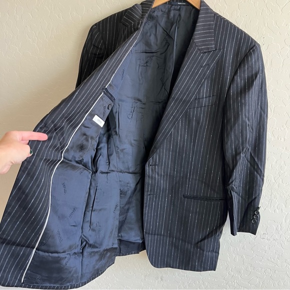 Vintage 90s Versace Striped blazer jacket Versace Collection Couture - Picture 5 of 7